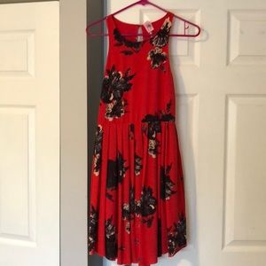Free People Floral Red Tank Dress Size 4